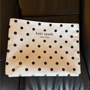 kate spade White and Black Polka Dot Cosmetic Case